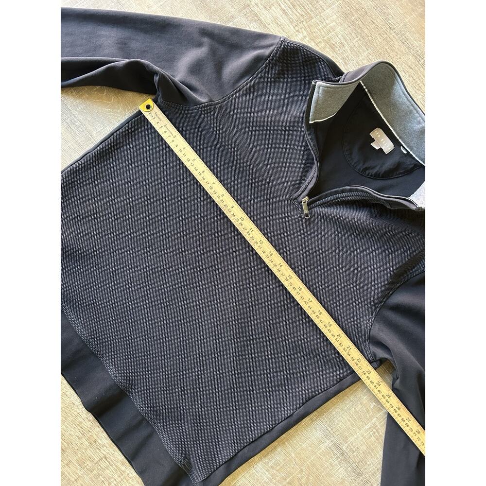 Ted Baker Mens XL Black Textured Quarter Zip Mock Neck Pullover Sweater Classic - Picture 5 of 11
